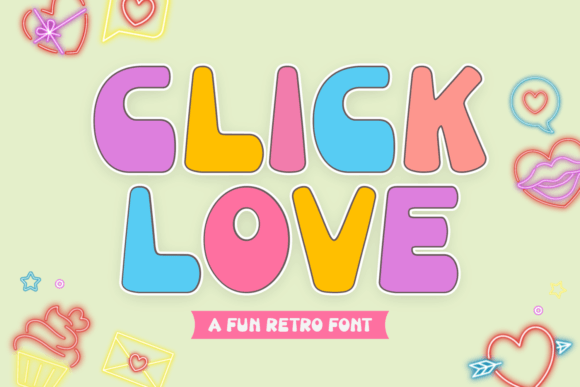 Click Love: A Playful Retro Font for Creative Designs
